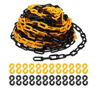 PATIKIL Plastic Chain Links, 100 Foot 2" Safety Barrier Chain Yellow/Black for Crowd Control, Queue Line, Parking, Fence, Gate, Concert, Construction Site and Decoration