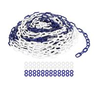 PATIKIL Plastic Chain Links, 100 Foot Safety Barrier Chain Blue/White for Crowd Control, Queue Line, Parking, Fence, Gate, Concert, Construction Site and Decoration