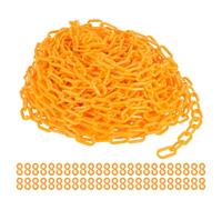 PATIKIL Plastic Chain Links, 100 Foot Safety Barrier Chain Yellow for Crowd Control, Queue Line, Parking, Fence, Gate, Concert, Construction Site and Decoration