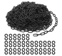 PATIKIL Plastic Chain Links, 140 Feet Safety Chains, Black Plastic Chains Large Plastic Chain Long for Barriers, Crowd Control, Queue Lines, Parking, Fences, Gate, Concerts