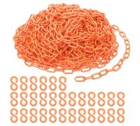 PATIKIL Plastic Chain Links, 140 Feet Safety Chains, Orange Plastic Chains Large Plastic Chain Long for Barriers, Crowd Control, Queue Lines, Parking, Fences, Gate, Concerts