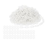 PATIKIL Plastic Chain Links, 140 Feet Safety Chains, White Plastic Chains Large Plastic Chain Long for Barriers, Crowd Control, Queue Lines, Parking, Fences, Gate, Concerts