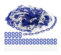 PATIKIL Plastic Chain Links, 200 Feet Safety Chains, Blue/White Plastic Chains Large Plastic Chain Long for Barriers, Crowd Control, Queue Lines, Parking, Fences, Gate, Concerts