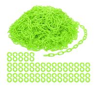 PATIKIL Plastic Chain Links, 200 Feet Safety Chains, Green Plastic Chains Large Plastic Chain Long for Barriers, Crowd Control, Queue Lines, Parking, Fences, Gate, Concerts