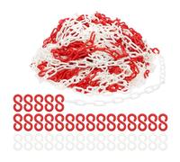 PATIKIL Plastic Chain Links, 200 Feet Safety Chains, Red/White Plastic Chains Large Plastic Chain Long for Barriers, Crowd Control, Queue Lines, Parking, Fences, Gate, Concerts