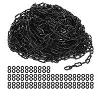 PATIKIL Plastic Chain Links, 200 Foot Safety Chains, Black Plastic Chains for Barriers, Crowd Control, Queue Lines, Parking, Fences, Gate, Concerts, and Decoration