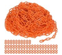 PATIKIL Plastic Chain Links, 200 Foot Safety Chains, Orange Plastic Chains for Barriers, Crowd Control, Queue Lines, Parking, Fences, Gate, Concerts, and Decoration