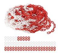 PATIKIL Plastic Chain Links, 200 Foot Safety Chains, Red and White Plastic Chains for Barriers, Crowd Control, Queue Lines, Parking, Fences, Gate, Concerts, and Decoration