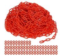 PATIKIL Plastic Chain Links, 200 Foot Safety Chains, Red Plastic Chains for Barriers, Crowd Control, Queue Lines, Parking, Fences, Gate, Concerts, and Decoration