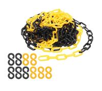 PATIKIL Plastic Chain Links, 30 Feet Safety Chains, Yellow/Black Plastic Chains for Barriers, Crowd Control, Queue Lines, Parking, Fences, Gate, Concerts, and Decoration
