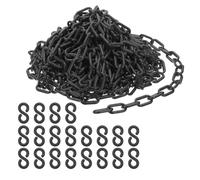PATIKIL Plastic Chain Links, 45 Feet Safety Chains, Black Plastic Chains Large Plastic Chain Long for Barriers, Crowd Control, Queue Lines, Parking, Fences, Gate, Concerts