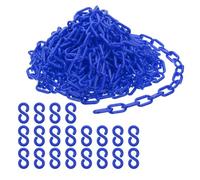 PATIKIL Plastic Chain Links, 45 Feet Safety Chains, Blue Plastic Chains Large Plastic Chain Long for Barriers, Crowd Control, Queue Lines, Parking, Fences, Gate, Concerts
