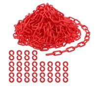 PATIKIL Plastic Chain Links, 45 Feet Safety Chains, Red Plastic Chains Large Plastic Chain Long for Barriers, Crowd Control, Queue Lines, Parking, Fences, Gate, Concerts