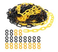 PATIKIL Plastic Chain Links, 45 Feet Safety Chains, Yellow/Black Plastic Chains Large Plastic Chain Long for Barriers, Crowd Control, Queue Lines, Parking, Fences, Gate, Concerts