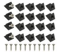 PATIKIL Plastic Corner Braces, 100 Pcs Black L-Brackets Furniture Angle Code Bracket with Screws for Wood Shelf Closet Cabinet Drawers Support