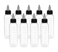 PATIKIL Plastic Dispensing Bottle 110ml (4oz), 9 Pcs Squeeze Bottles for Liquids, Small Squeeze Graduated Empty Applicator with Twist Cap for Inks Oils Sauces Arts Craft, Transparent/Black