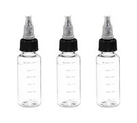 PATIKIL Plastic Dispensing Bottle 30ml (1oz), 3 Pcs Squeeze Bottles for Liquids, Small Squeeze Graduated Empty Applicator with Twist Cap Bowl-shaped for Inks Oils Sauces, Transparent/Black
