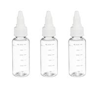 PATIKIL Plastic Dispensing Bottle 30ml (1oz), 3 Pcs Squeeze Bottles for Liquids, Small Squeeze Graduated Empty Applicator with Twist Cap for Inks Oils Sauces Arts Crafts, Transparent/White