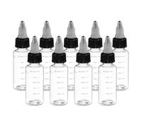 PATIKIL Plastic Dispensing Bottle 30ml (1oz), 9 Pcs Squeeze Bottles for Liquids, Small Squeeze Graduated Empty Applicator with Twist Cap for Inks Oils Sauces Arts Crafts, Transparent/Black