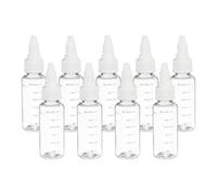 PATIKIL Plastic Dispensing Bottle 30ml (1oz), 9 Pcs Squeeze Bottles for Liquids, Small Squeeze Graduated Empty Applicator with Twist Cap for Inks Oils Sauces Arts Crafts, Transparent/White