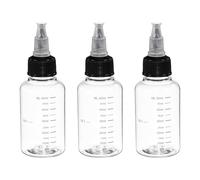 PATIKIL Plastic Dispensing Bottle 50ml (2oz), 3 Pcs Squeeze Bottles for Liquids, Small Squeeze Graduated Empty Applicator with Twist Cap Bowl-shaped for Inks Oils Sauces, Transparent/Black