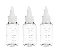PATIKIL Plastic Dispensing Bottle 50ml (2oz), 3 Pcs Squeeze Bottles for Liquids, Small Squeeze Graduated Empty Applicator with Twist Cap for Inks Oils Sauces Arts Crafts, Transparent/White