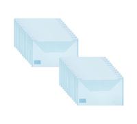 PATIKIL Plastic Envelopes File Folders, 24 Pack PVC Blue Waterproof Document Folders with Snap Closure for A4/Letter Size Documents, Business, Office Home Organization