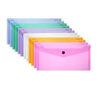 PATIKIL Plastic Expanding File Folders, 12 Pack A6 File Folder Envelopes Letter Size Document Organizer Supplies with Snap Closure for Classroom Office, 6 Colors