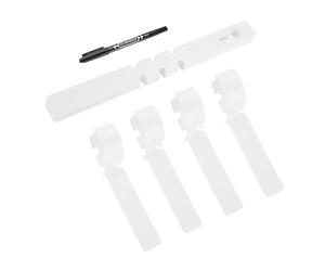 PATIKIL Plastic Plant Tags, 50 Pcs Wrap Around Plant Labels Adjustable Nursery Garden Tags Waterproof Hanging Tags Tree Tags with Pen for Plant Garden, White