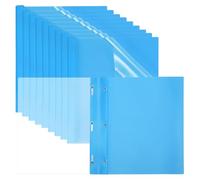 PATIKIL Plastic Report Covers with Prong, 10 Pcs 80 Sheet Clear Front Presentation Binders with 3 Metal Prong Fasteners Report Folder for Resume Documents Files Letter, Sky Blue