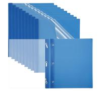 PATIKIL Plastic Report Covers with Prong, 10 Pcs 80 Sheet Clear Front Presentation Binders with 3 Metal Prong Fasteners Report Folder for Resume Documents Files Letter, Blue