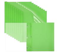 PATIKIL Plastic Report Covers with Prong, 10 Pcs 80 Sheet Clear Front Presentation Binders with 3 Metal Prong Fasteners Report Folder for Resume Documents Files Letter, Grass Green