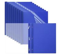 PATIKIL Plastic Report Covers with Prong, 30 Pcs 80 Sheet Capacity Clear Front Presentation Binders with 3 Metal Prong Fasteners Report Folder for Resume Documents Files Letter, Dark Blue