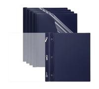 PATIKIL Plastic Report Covers with Prong, 5 Pcs 80 Sheet Capacity Clear Front Presentation Binders with 3 Metal Prong Fasteners Report Folder for Resume Documents Files Letter, Blue
