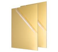 PATIKIL Plastic Sheets, 2Pack 11.73x11.73 Inch ABS Sheet Colorful Board Panel for Sign, DIY, Painting, Art Craft, Brushed Gold/Black