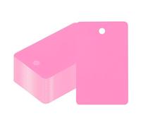 PATIKIL Plastic Shipping Tags with Wire, 100 Pcs 53 x 33 mm Waterproof Blank Labels Hang Tag with String for Outdoor Luggage Product Identification Price Marking, Pink