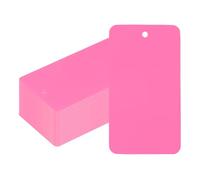 PATIKIL Plastic Shipping Tags with Wire, 100 Pcs 90 x 50 mm Waterproof Blank Labels Hang Tag with String for Outdoor Luggage Product Identification Price Marking, Pink