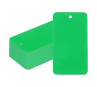 PATIKIL Plastic Shipping Tags with Wire, 100 Pcs 90 x 50 mm Waterproof Blank Labels Hang Tag with String for Outdoor Luggage Product Identification Price Marking, Green