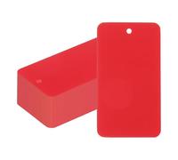 PATIKIL Plastic Shipping Tags with Wire, 100 Pcs 90 x 50 mm Waterproof Blank Labels Hang Tag with String for Outdoor Luggage Product Identification Price Marking, Red