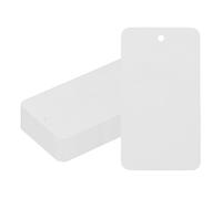 PATIKIL Plastic Shipping Tags with Wire, 50 Pcs 90 x 50 mm Waterproof Blank Labels Hang Tag with String for Outdoor Luggage Product Identification Price Marking, White