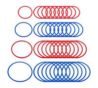 PATIKIL Plastic Toss Ring 4 Sizes, 40 Pack Sports Rings Toss Game Speed and Agility Practice Rings for Carnival Outdoor Games Supplies Bean Bags Throwing, Red/Blue