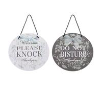 PATIKIL Please Do Not Disturb Door Hanger Sign, PVC Double Sided Welcome Please Knock Sign Decor for Office, Meeting, Session, Home, Recording, Black White, 9 Inch