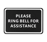 PATIKIL Please Ring Bell For Assistance Sign, 6"Lx4"W Self-Adhesive Warning Sign for Business Home Door Wall Window Office Entrance, Black Board White Text