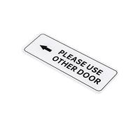 PATIKIL Please Use Other Door Left Arrow Sign, Acrylic 6"x2" Self Adhesive Door Sticker Wall Mounting Sign for Office Business Hotel, White