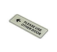 PATIKIL Please Use Other Door Left Arrow Sign, Acrylic 6"x2" Self Adhesive Door Sticker Wall Mounting Sign for Office Business Hotel, Silver