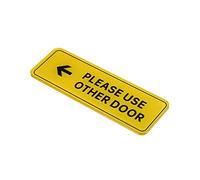 PATIKIL Please Use Other Door Left Arrow Sign, Acrylic 6"x2" Self Adhesive Door Sticker Wall Mounting Sign for Office Business Hotel, Golden
