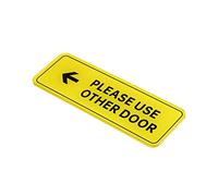 PATIKIL Please Use Other Door Left Arrow Sign, Acrylic 6"x2" Self Adhesive Door Sticker Wall Mounting Sign for Office Business Hotel, Yellow