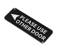 PATIKIL Please Use Other Door Left Arrow Sign, Acrylic 9"x3" Self Adhesive Door Sign Sticker Wall Plates for Office Home Business, Black