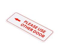 PATIKIL Please Use Other Door Left Arrow Sign, Acrylic 9"x3" Self Adhesive Door Sticker Label Wall Mounting Sign for Office Business Hotel, White