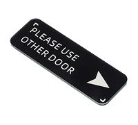 PATIKIL Please Use Other Door Right Arrow Sign, Acrylic 6"x2" Self Adhesive Door Sign Sticker Wall Plates for Office Home Business, Black
